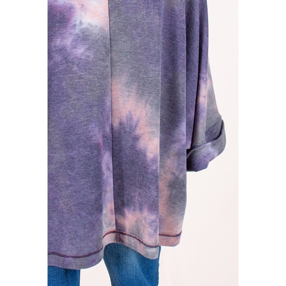 🆕 Tie Dye French Terry Turtleneck Poncho - Picture 7 of 7